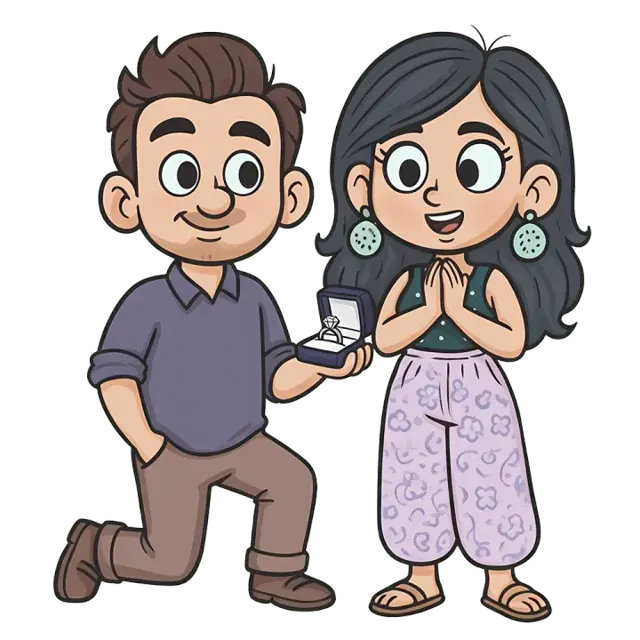 Couple proposal animation background