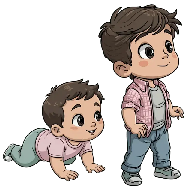 Growing kid milestones animation background
