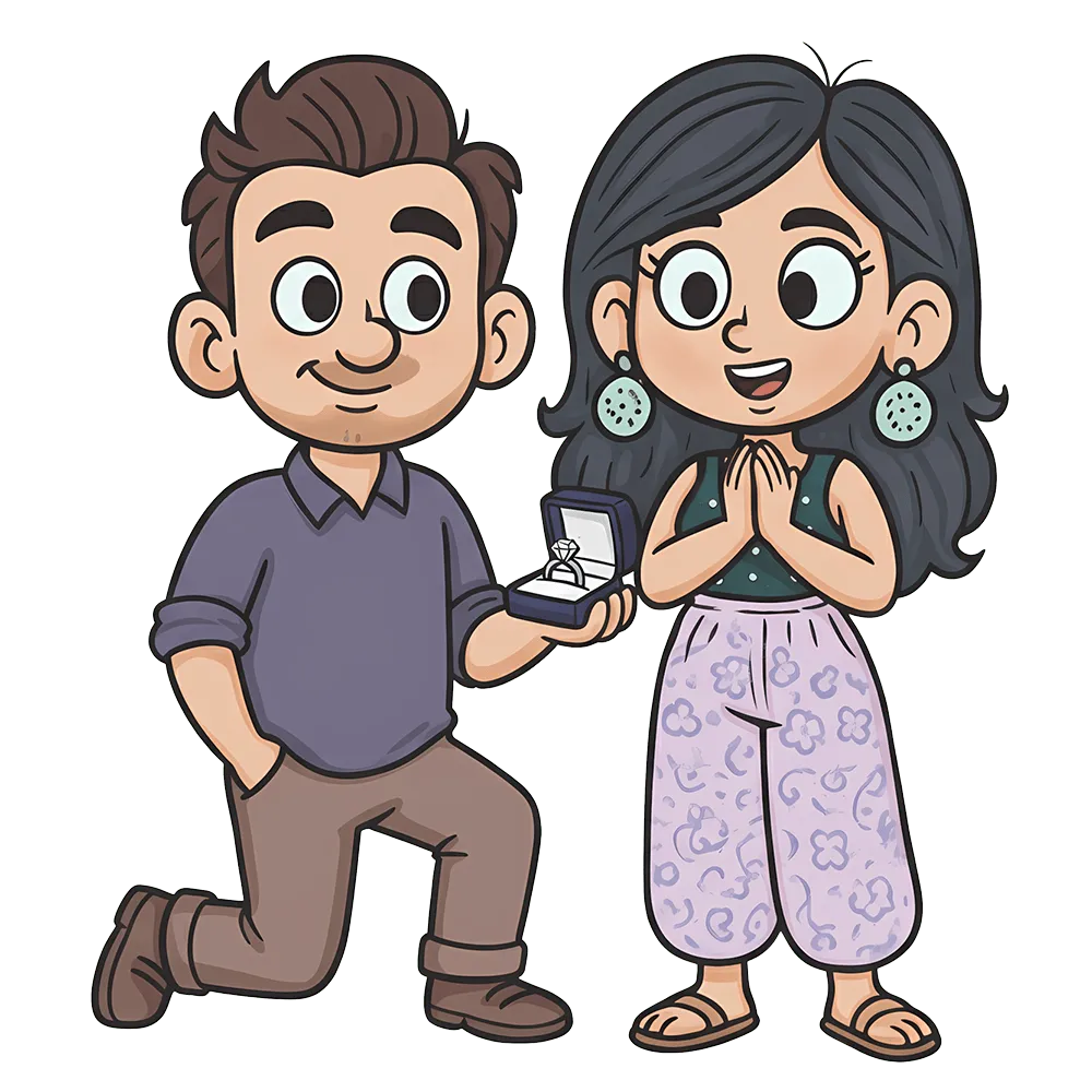 Couple proposal animation background