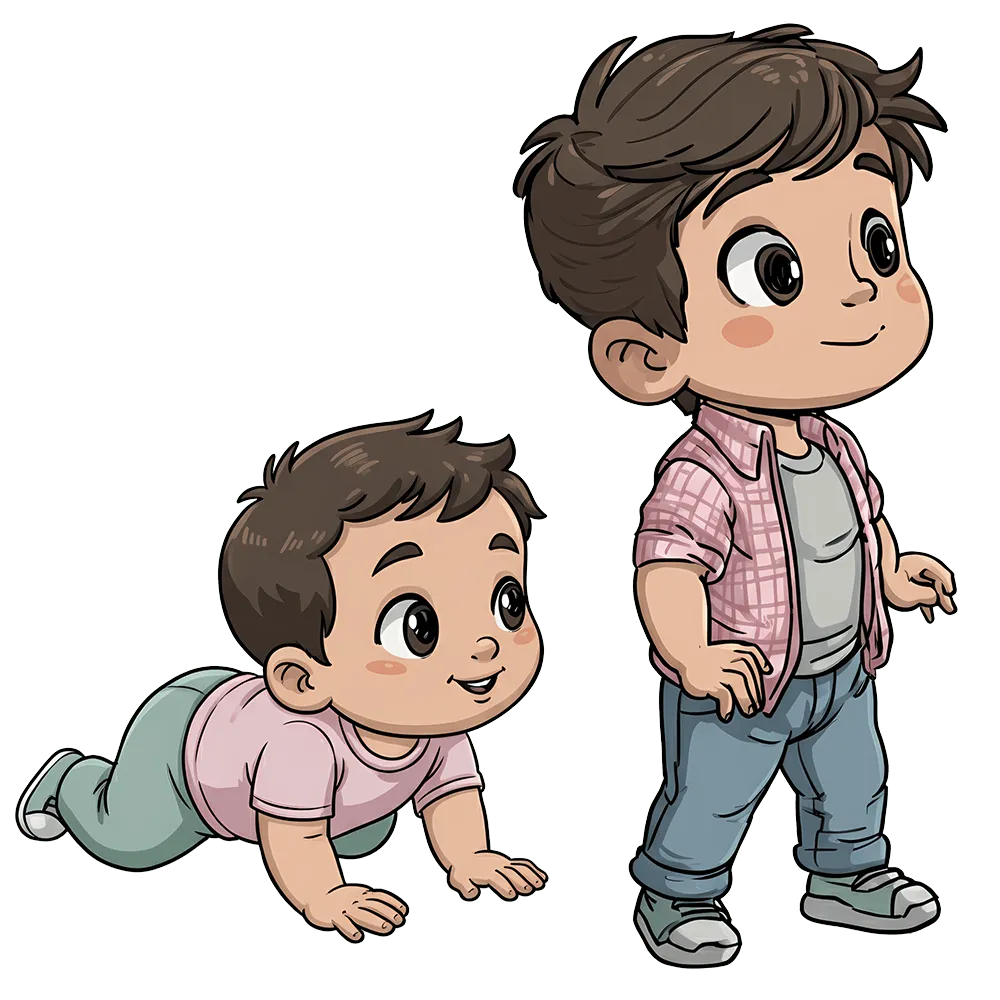 Growing kid milestones animation background